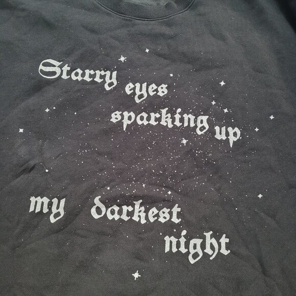 Taylor Swift Sweatshirt Crewneck Starry Eyes Sparking Up Darkest Night FLAW - Picture 3 of 12